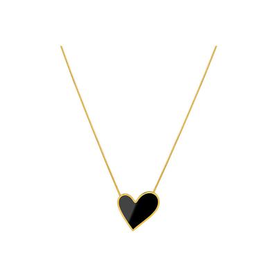 China FASHIONABLE 18K Gold Plated Irregular Love Heart Enamel Stainless Steel Necklace Gift Heart Shell Pendant Necklace For Women for sale