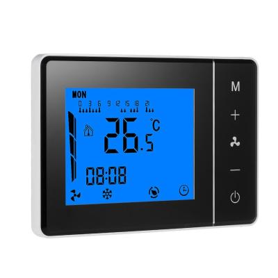 China Modern 2P/4P Pipe Air Conditioner Touch Screen Digital WiFi Fan Coil Thermostat for sale