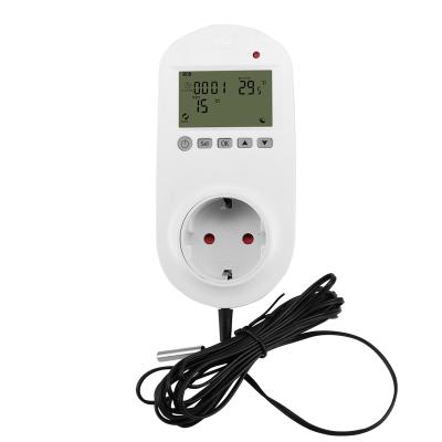 China Easily Install 3m External Sensor Digital EU Plug Thermostat Plug For Home Heater for sale