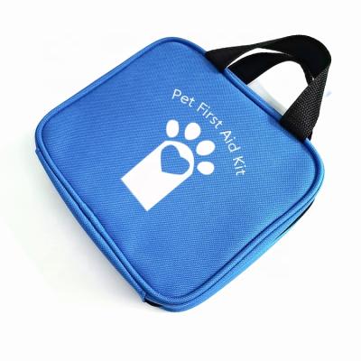 China Custom Cute Eco-friendly Dog First Aid Kit Bag Medical Kits Pack With First Aid Equipment For Outdoor Home Pet Promotion Gift for sale