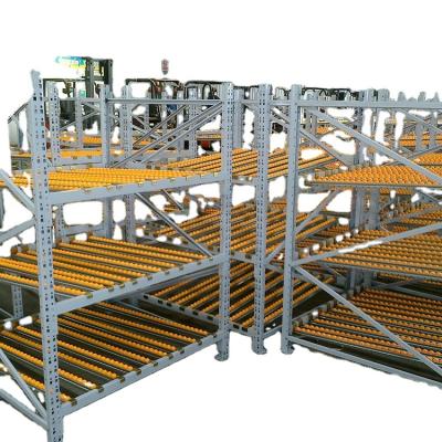 China Corrosion Protection Efficient Shelf System Gravity Flow Roller Shelving Fluid Shelf System for sale