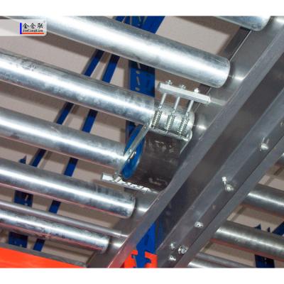 China Multifunctional Corrosion Protection Custom Gravity Shelves Carton Flow Rack Warehouse Strip Fluid Shelf for sale