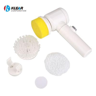 China Viable 5 in 1 Electric Rechargeable Magic Brush Tool Rotating Scrubber Electric Cordless Cleaning Brush for sale