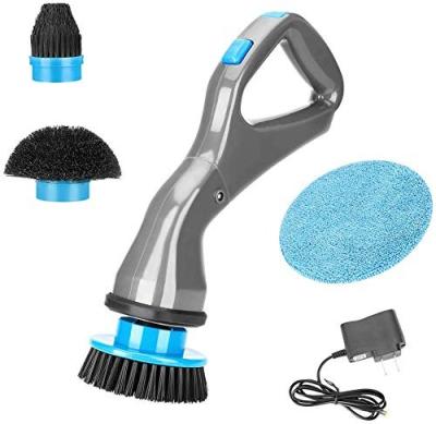 China Electric Brush Spinning Power Stored Rechargeable Scrubber Scrubber with 4 Replaceable Cleaning Brush Heads for Bathroom for sale