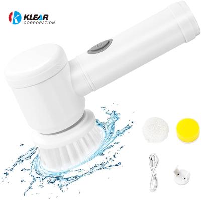 China Sustainable Electric Magic Powered Cleaning Brush 5-in-1 Rotating Scrubber Electric Scrubber For Kitchen for sale