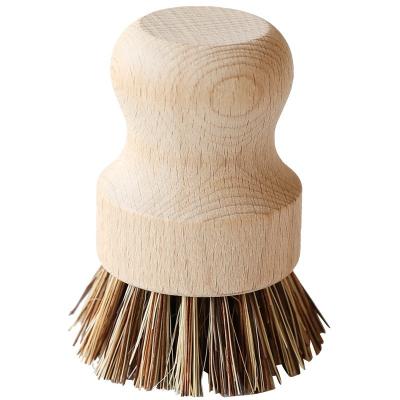 China Viable Kitchen Dish Brush Beech Dish Cleaning Brush Sisal Bamboo Pot Cleaning Washing Utensils for sale