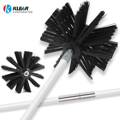 China Sustainable Reached Long Drill Driven Chimney Brushing Rotary Cleaning Brush Kit Fireplace Cleaning Brush Rod for sale