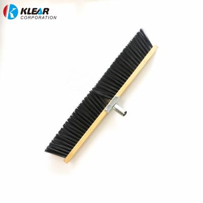 China Sustainable Outdoor Floor Heavy Duty Floor Broom Push Broom Cleaning Deck Scrub Brush For Road Cleaning for sale