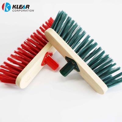 China Durable Heavy Duty Outdoor Broom Softwood Push Wash Sweeping Broom for sale