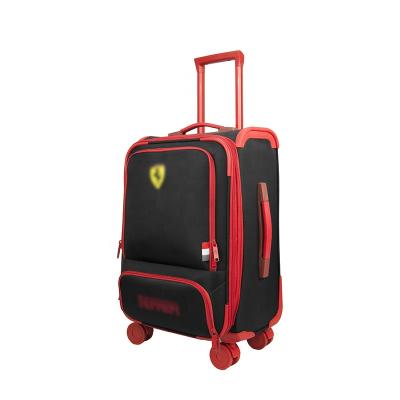 China School\travel\etc background black matching red color soft nylon trolley luggage quality oxford suitcase luggage for man and woman for sale