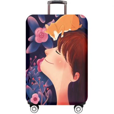 China Custom Suitcase Cover Spandex Luggage Cover Protector Frames Cloth Travel Luggage Filter for sale