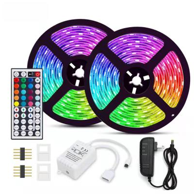 China Household 12V IP65 Waterproof 5M Variable Remote Control Flexible 10m RGB Smart Led Strip Lights for sale