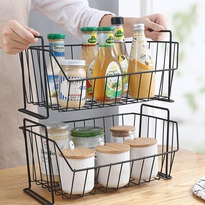 China Direct Sales Sustainable Kitchen Factory Fruit Spice And Vegetable Storage Stackable Basket for sale