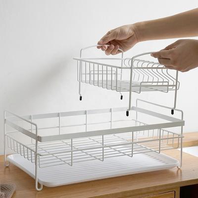 China Good Quality Universal Kitchen 2 Tier Dish Rack Over The Sink Kitchen Storage Shelf for sale