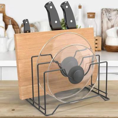 China Sustainable Kitchenware Cutting Board Table Rack With Four Interval Rust-Proof Spray Coating for sale