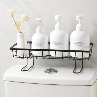 China Punch-free Wrought Iron Toilet Water Bathroom Storage Tank Top Multi-Function Rack Accessories Racks for sale