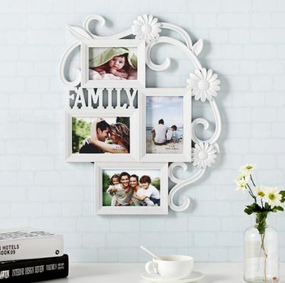 China European Wholesale Home Decor Stick Old Gold Plastic Photo Frame 4*6 Flower Picture Frame for sale