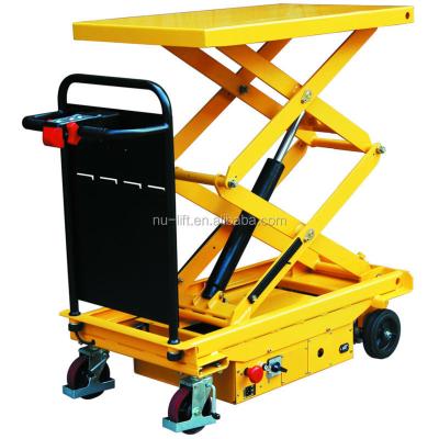 China Steel Self Propelled Electric Hydraulic Scissor Lift Table Truck for sale