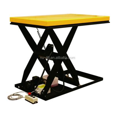 China Static Electric Hydraulic Closed Pump Scissor Lift Table 190mm Size 1300x800 for sale