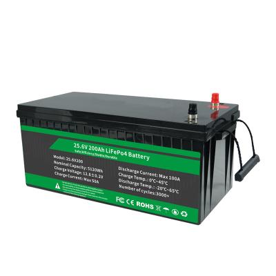 China Electric Power Systems  Batteries Lithium Lron 25.6v 24v200ah 5120wh Lifepo4 Battery 24V 3000 Deep Cycle Solar RV Caravan Marine for sale