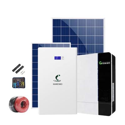 China Off-grid solar system full set System Home Power 3kw 5kw 10 kw 20kwh Solar Panel Systems LiFePO4 Battery All In One Solution 48V Wall-mounted for sale