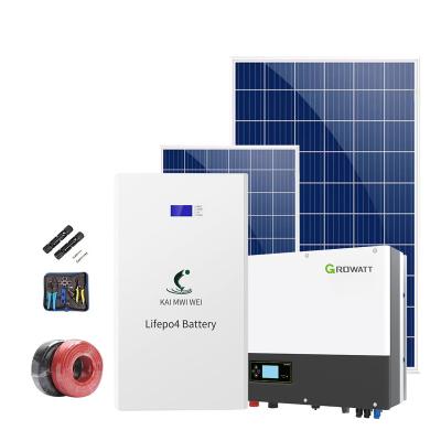 China Home Wholesale Complete Kit 48V Solar Panel System Batteries Hybrid Inverter Solar Energy System 6KW 3KW 10KW for sale