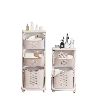 China WHEELED Wholesale China Supplier Laundry Basket Folding Laundry Storage Baskets Plastic Basket With Wheels Foldable for sale