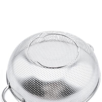 China Sustainable MU hot sales Professional Manufacturer Drain Colander Washing Rice Basket Stainless Steel Colander for sale