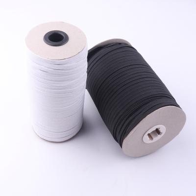 China Sustainable hot sale stock white color 5mm flat elastic cord ear cord for earloop for sale