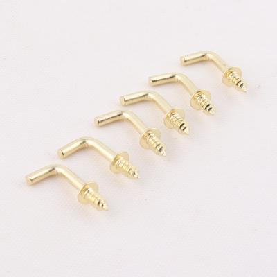 China Industry General Cheap Price Small Brass Metal L Shape Screw Hook For Furniture Accessories for sale