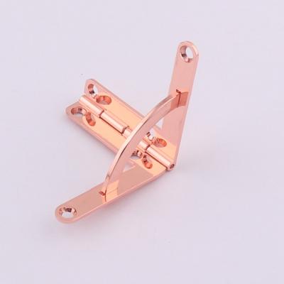 China Traditional high quality rose gold color metal wooden box quarter circle zinc alloy hinge for jewelry box t shape hinge for sale