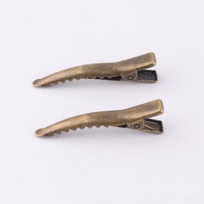 China Hair accessories clip cheap price 40mm color metal alligator antique brass hair clip for hair accessories for sale