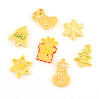 China Europe New Christmas Cookies Shape Resin Mud Charms Cabochon Decoration Accessories For Craft for sale