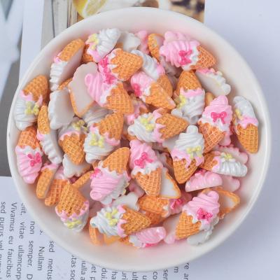 China Europe new design cute bow tie ice cream resin small charm flat back for sale