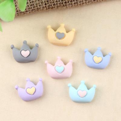 China Europe cute colorful matte effect resin crown hairpin flat back accessories for kids headwear for sale