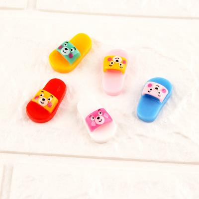 China Europe mini size cute bear pattern flatback resin slipper cabochon for decoration for sale