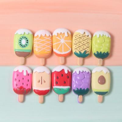 China Europe various hot sale summer fruit ice cream design flatback resin cabochons for jewelry for sale