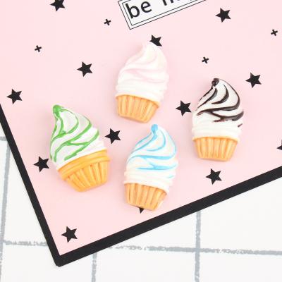 China Europe Hot Selling Cute Colorful Ice Cream Shape Flat Back Resin Cabochons For Phone Case for sale