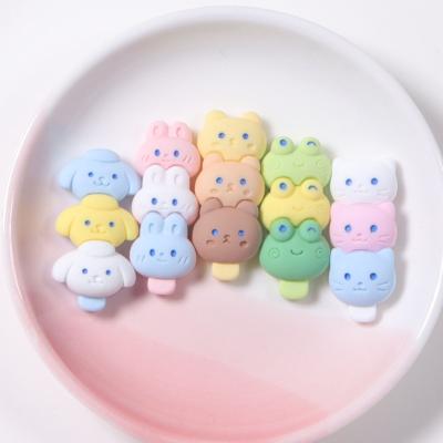 China Europe sale lovely dog ​​cat bear frog rabbit flat design string back string resin cabochons hot diy craft accessories for sale