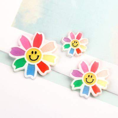 China Europe Hot Selling Smiling Sunflowers Flat Back Resin Cabochon Earring Accessories for sale