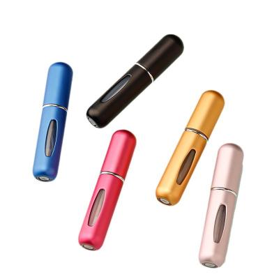 China Perfume Hotsale Colorful Refillable Mini 5ML Fine Mist Portable Glass Travel Spray Pump Perfume Bottles Atomizer with Cover for sale