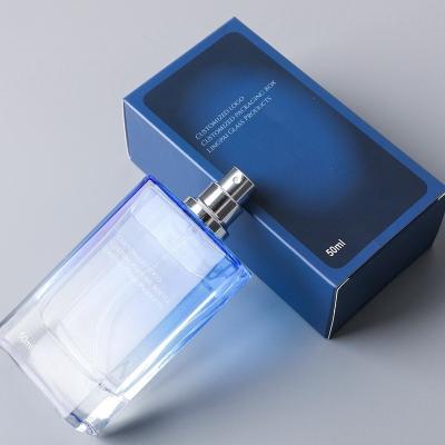 China Cosmetic Parfum Luxury and unique 30ml 50ml 100ml transparent frosted square empty glass bottle perfume bottle with packaging box for sale