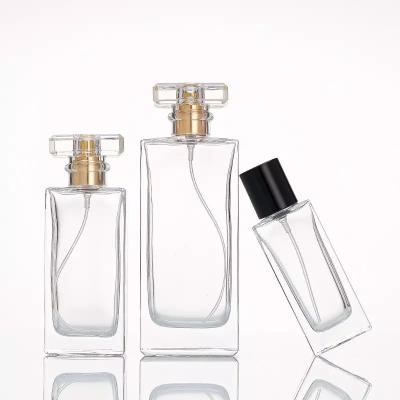 China Cosmetic High quality wholesale empty perfume glass bottle with spray pump perfume bottle with box for sale