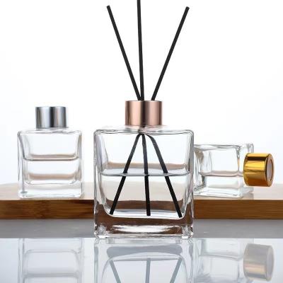 China Gift & Craft Wholesale 50ml 100ml luxury custom empty home scent room fragrance aroma glass reed diffuser bottle with cap sticks for sale