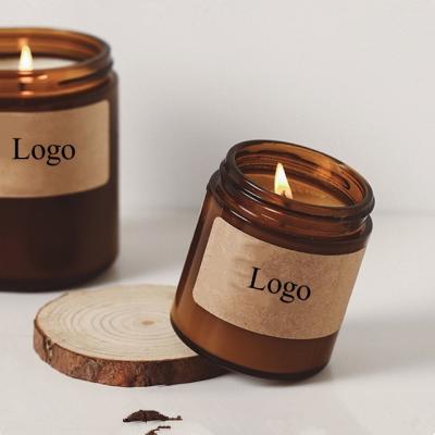 China Gift & Craft Factory Direct Sale Empty 100ml Small Candle Jar Amber Jar 250ml Candle Jars Glass With Cork for sale