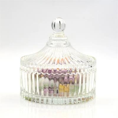 China Gift & Craft Unique design candy jar, yurt shaped household empty aromatic candle jar with glass cover for sale