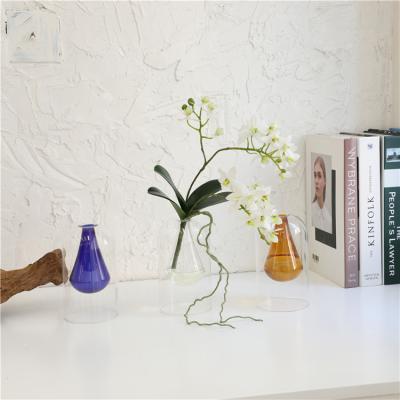 China Modern high-grade glass vase decoration flower arrangement transparent glass vase for sale