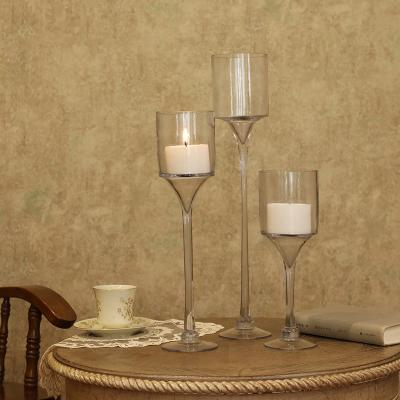 China Glass Crystal Wedding Weddings Living Room Candlestick Home Candlestick Tall Transparent for sale