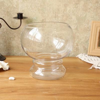 China Desktop clear glass vases of modern modern hydroponic transparent glass vase round ball vase in aquarium for sale