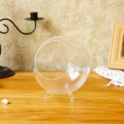 China Modern Home Landscape Eco-Friendly Micro Glass Three-claw Vase Decor Transparent Vase for sale